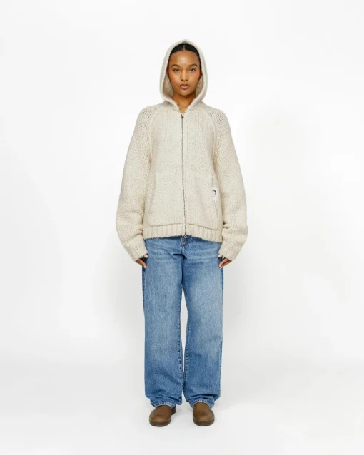 CHUNKY KNIT ZIP HOODIE