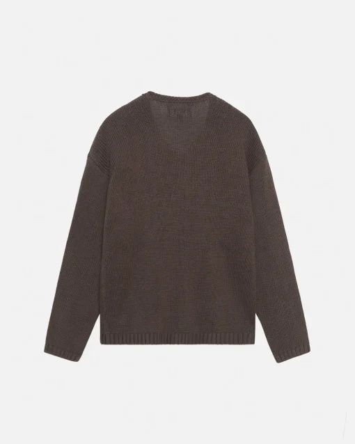 EMBROIDERED V-NECK LOGO SWEATER