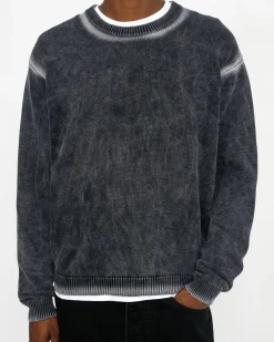 FADED COTTON KNIT CREW