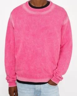 FADED COTTON KNIT CREW