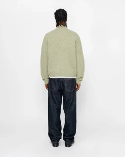 GEBÜRSTETER MERINO-SWEATER MIT DURCHGEHENDEM REISSVERSCHLUSS