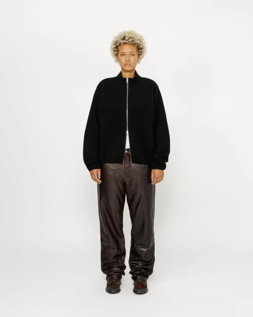 GEBÜRSTETER MERINO-SWEATER MIT DURCHGEHENDEM ZIP