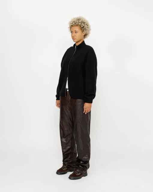 GEBÜRSTETER MERINO-SWEATER MIT DURCHGEHENDEM ZIP