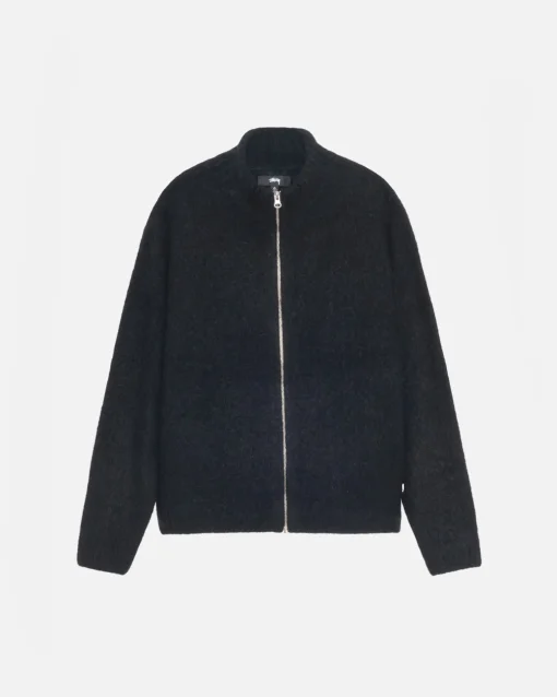 GEBÜRSTETER MERINO-SWEATER MIT DURCHGEHENDEM ZIP