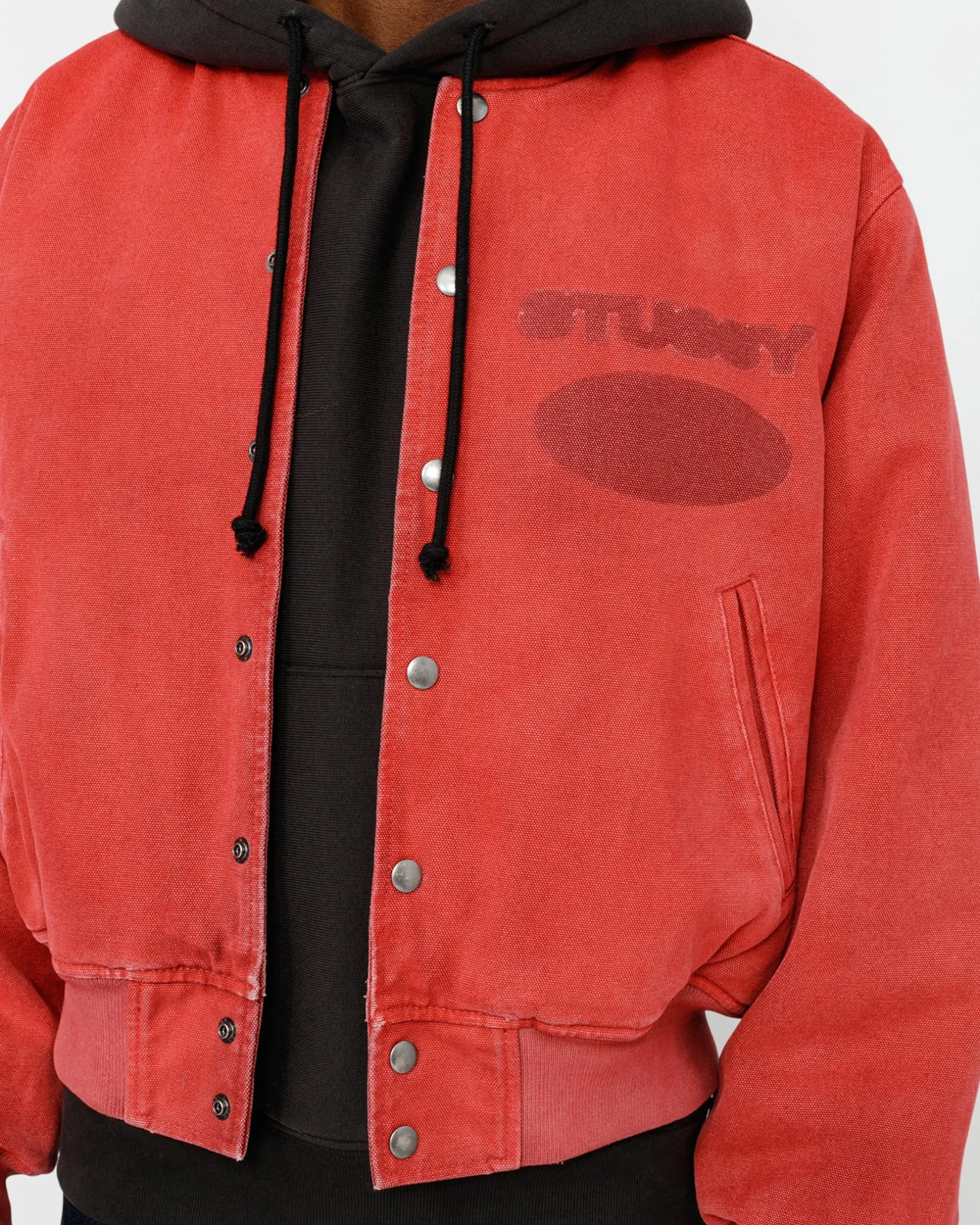 GHOST LOGO CANVAS VARSITY JACKE