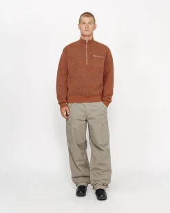HALF ZIP MOCK NECK SWEATER