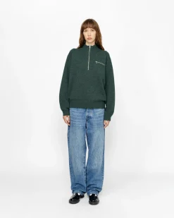 HALF ZIP MOCK NECK SWEATER