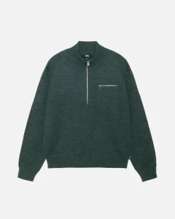 HALF ZIP MOCK NECK SWEATER
