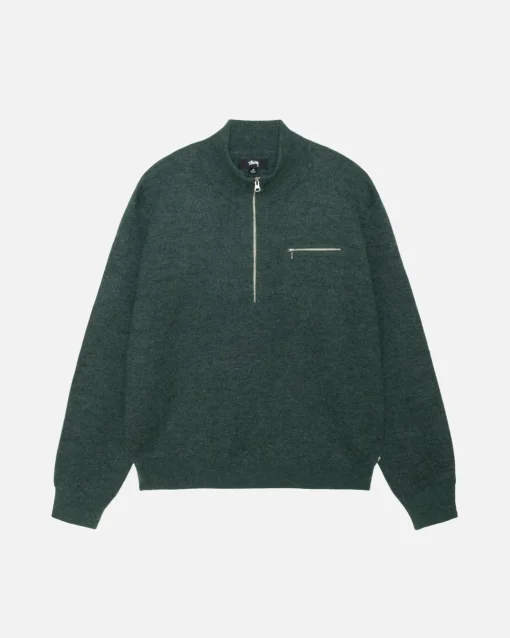 HALF ZIP MOCK NECK SWEATER
