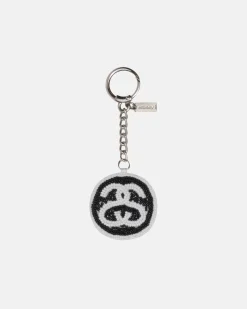SS LINK BEADED BALL KEYCHAIN