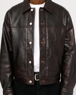 TRUCKER JACKE LEDER