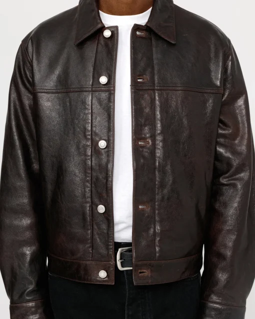 TRUCKER JACKE LEDER