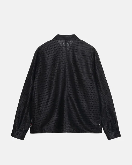 ZIP SHIRT PERFORATED LEATHER