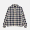 ZIP SHIRT TWISTED YARN PLAID