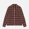 ZIP SHIRT TWISTED YARN PLAID