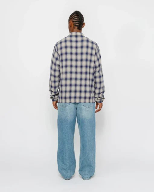 ZIP SHIRT TWISTED YARN PLAID