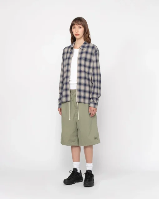 ZIP SHIRT TWISTED YARN PLAID
