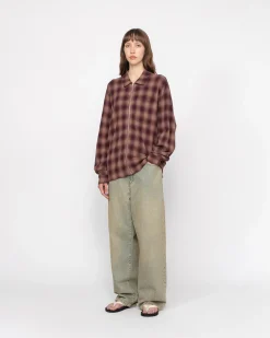 ZIP SHIRT TWISTED YARN PLAID
